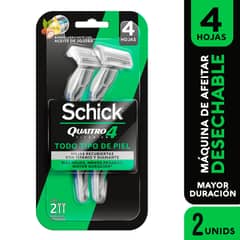 SCHICK - Máquina De Afeitar Schick Desechable Quattro Titanium Pack 2 Und