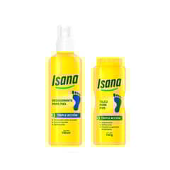 ISANA - Pack Desodorante Spray + Talco Para Pies Envases 150 mL y 140 g