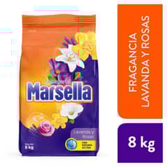 MARSELLA - Detergente en Polvo Marsela Lavanda y Rosas Bolsa 8 Kg