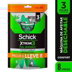 SCHICK - Maquina Afeitar Schick xtreme3 Confort Aloe x 8 Und