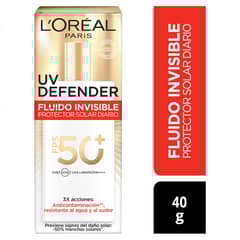 LOREAL PARIS - Protector Solar Loreal Paris Fluido Invisible SPF50+ Hialurónico Envase 40 g