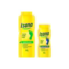 ISANA - TALCO PIE MENTOLADO TRIPLE ACCION 240G+60G