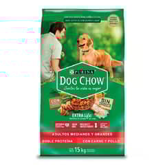 DOG CHOW - Alimento para perros Dog Chow Extra Life Adulto Mediano Grande sabor Carne Pollo 15kg