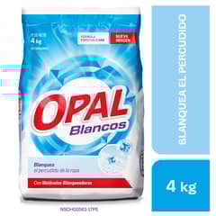 OPAL - Detergente Polvo Blancas Bolsa 4 Kg