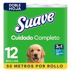 SUAVE - Papel Higiénico Suave Cuidado Completo Pack 12 Und