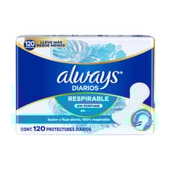 ALWAYS - Protectores Diarios Always Respirable Empaque 120 Und