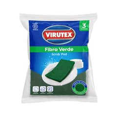 VIRUTEX - Esponja Fibra Verde Virutex Pack 3 Und